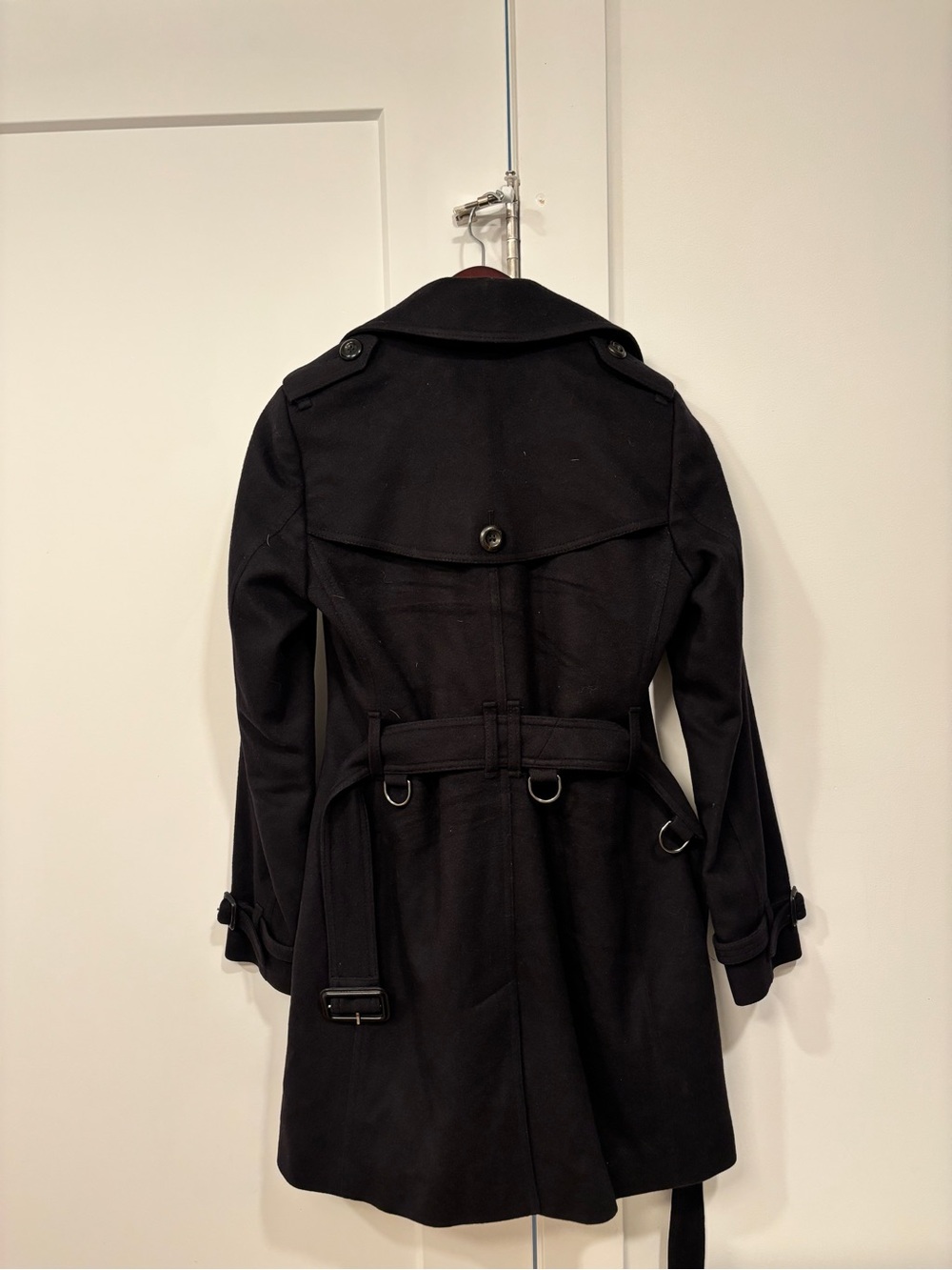 Burberry Black Double-Breasted Wool and Cashmere Coat - Picture 2 of 3